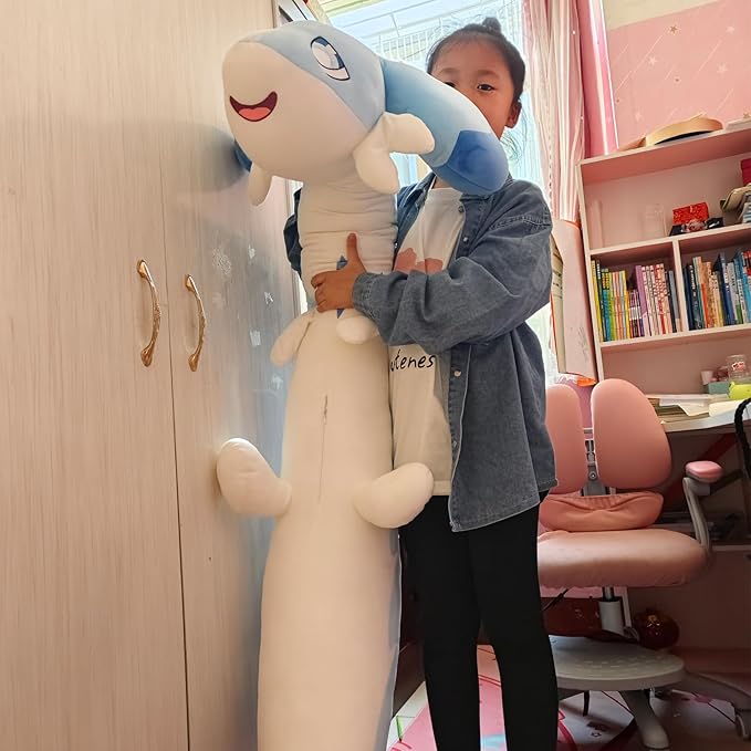 Oversized Chillet Plush Toy 47 Inch Chillet Floppy Dolls Sleeping Hugging Pillow Giant Stuffed Animal Gifts for Kids Christmas Birthday (Pink Chillet 47 Inch)