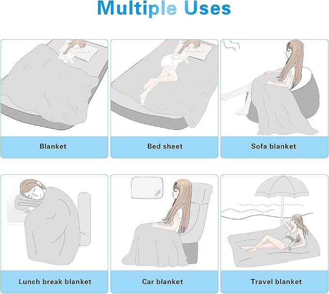 AmyHomie Cooling Blankets, 100% Rayon Derived from Bamboo, Cool Summer Blanket for Hot Sleepers, Soft Comfy Lightweight Blankets for All Seasons(Navy, 79×91 in)