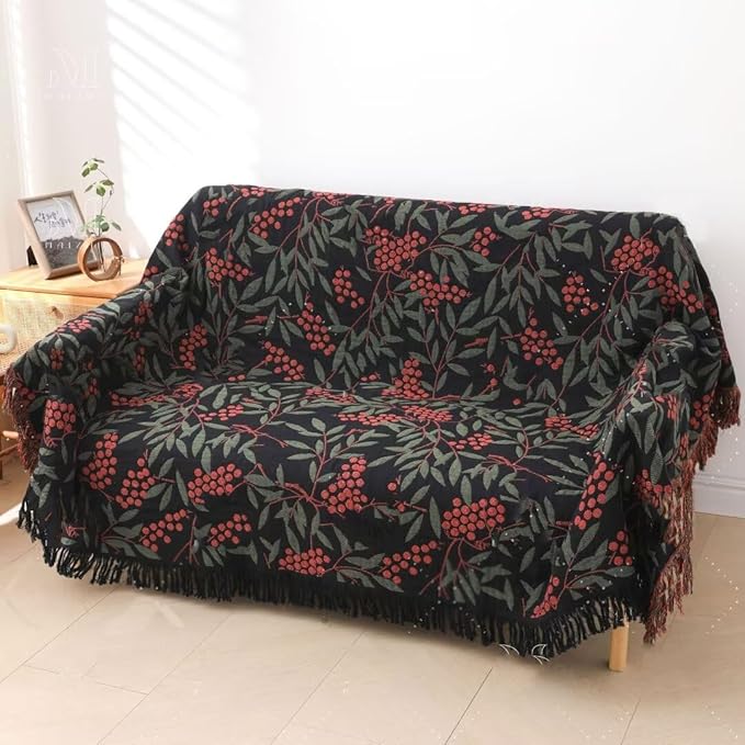 Summer Boho Throw Blankets for Bed Couch All Season Cotton Throw Blankets 80"x90" Premium Knitted Warm Boho King Quilt for Farmhouse Lightweight Decor Blankets Best Gifts for Women