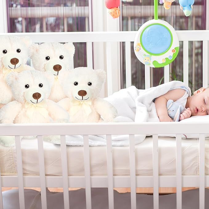 Civaner 4 Pack 14 Inches Bear Plush Stuffed Animals Cute Soft Bears Gifts Bulk for Adults (White)