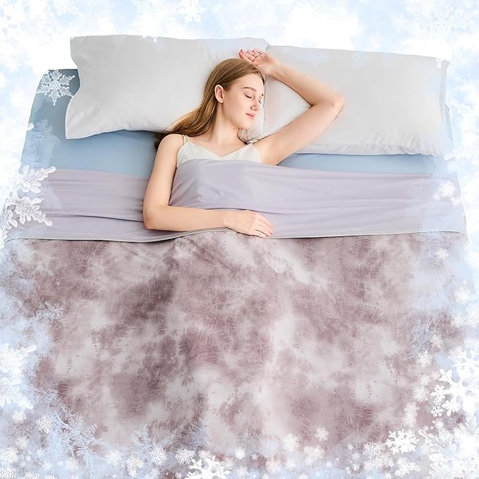 EMME Cooling Blanket Twin Size (60"x80"), Q-Max 0.5 Cooling Blankets for Hot Sleepers, Ice Summer Blanket for Nights Sweats, Grey Lightweight Sheet for Bed