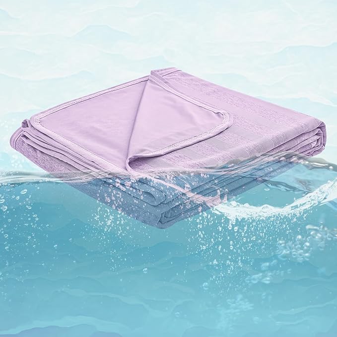 EMME Cooling Blankets for Hot Sleepers, Summer Blanket Twin/Full Size for Bed, Thin Light Throw Blanket for Couch Sofa, Double-Sided Keep Body Cool, Cold Blankets Night Sweats, Purple