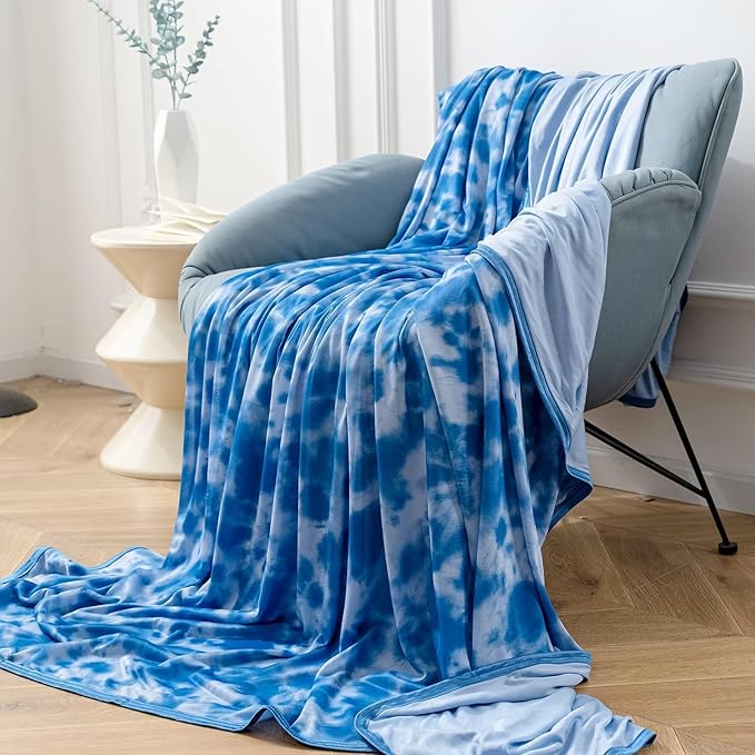 CHOSHOME Cooling Blanket Queen Size, Double Sided Cold Effect Arc-Chill Q-Max>0.5 Cooling Blankets for Hot Sleepers and Night Sweats, Lightweight Cold Breathable Summer Blanket, 90" x 90", Blue
