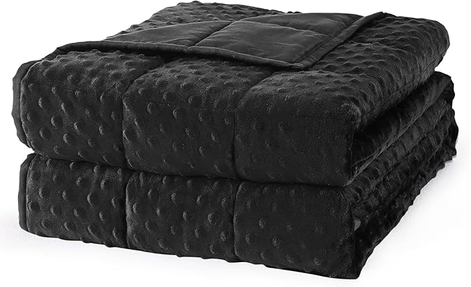 Mr. Sandman Weighted Blanket for Adults, Heavy Blanket for Woman,Man Sleeping/Calm, Soft and Cozy Weighted Throw Blankets, Machine Washable, 48 x 72in, 12 lbs, Black