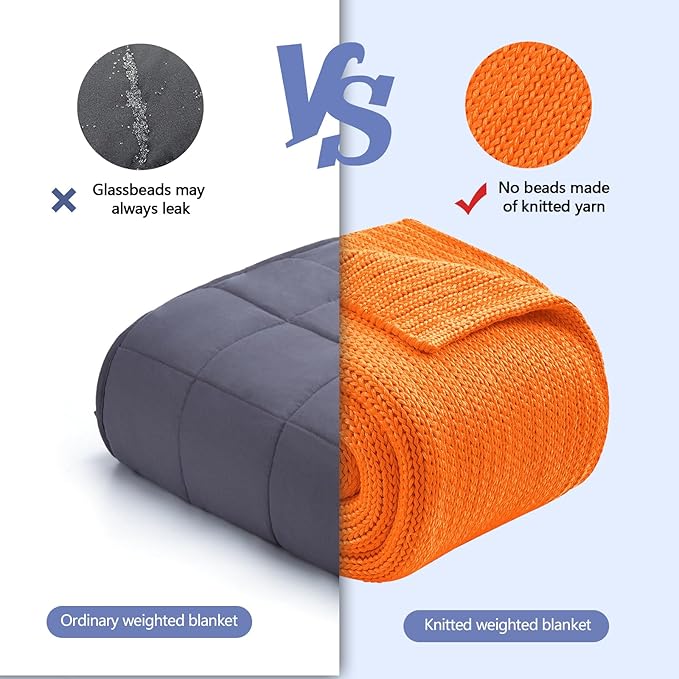L'AGRATY Knitted Weighted Blanket - 48"x72" 12lbs Cooling Chunky Knit Heavy Blanket for Adults Braided Crochet Throw Thick Cable Yarn Knit Decorative No Beads Evenly Weighted Machine Washable