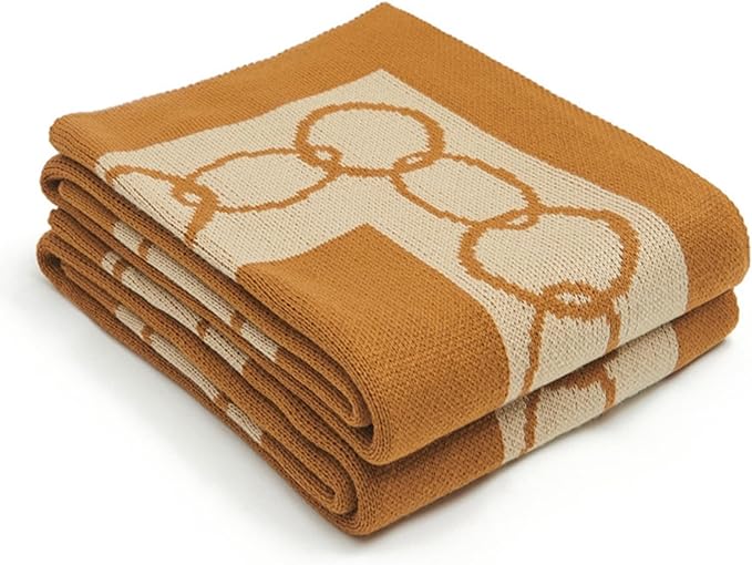 ELASAD Light Brown Throw Blanket, Home Farmhouse Decor Rustic Couch Sofa Chair Bed Throw Blanket, Soft Warm Boho Lightweight Decorative Blanket for Travelling, 50"x60"