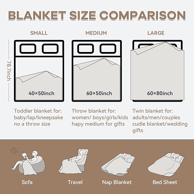Chunky Knit Blanket - Luxury Soft Cozy King Size(60 * 80) Throw Blanket,100% Woven Blanket Rope Knot Throw Blanket for Couch, Sofa, Home Decor, Gift - Machine Washable(Brown)