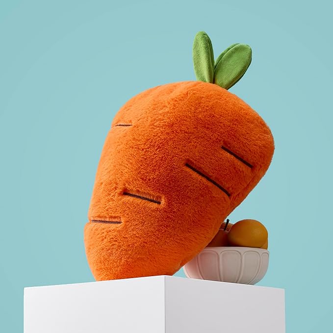 GIGIZAZA Throw Pillows Cute Fruit Pillows Decorative Aesthetic Fun Pillow for Bedroom Cushions Unique Farmhouse Couch Throw Pillow 18 Inch Funky Carrot Pillows
