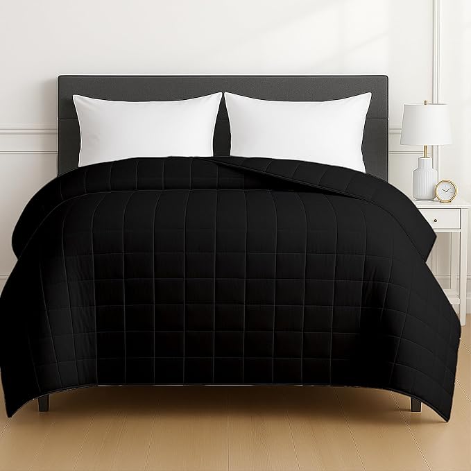 HomeSmart King Size Weighted Blanket 20lbs, Soft, Thick, Heavy Blanket, Fits Standard and California King Beds, Black