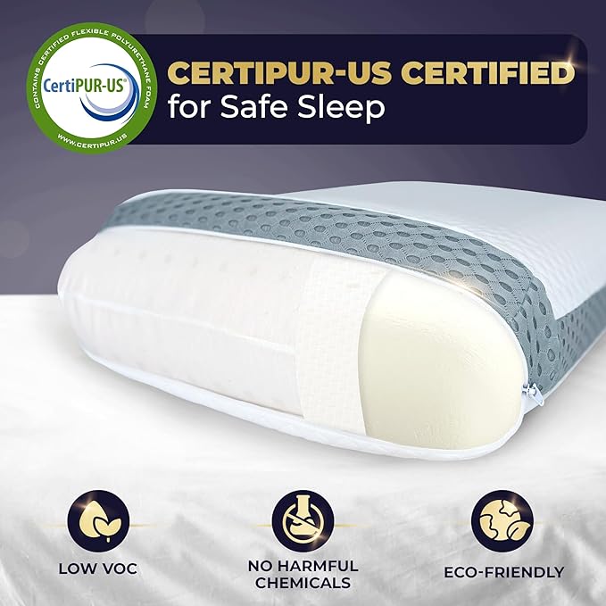 Royal Therapy Memory Foam Pillow, Queen Pain Relief, Neck and Shoulder, Pain, Side Sleeper Pillow, Cervical, Neck Sleeping