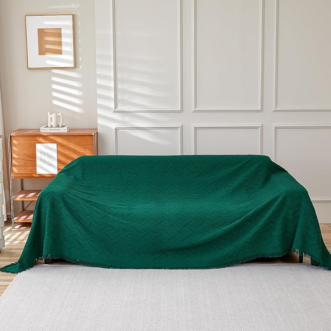 AIVIA Armless Loveseat Cover Sheet Blanket, Anti Slip Throw Cushion Covers for 2 Seater Armless Couches, Love-Seat Furniture Decor Slipcovers Protector for Dogs Cats (71” x 91” Blackish Green)