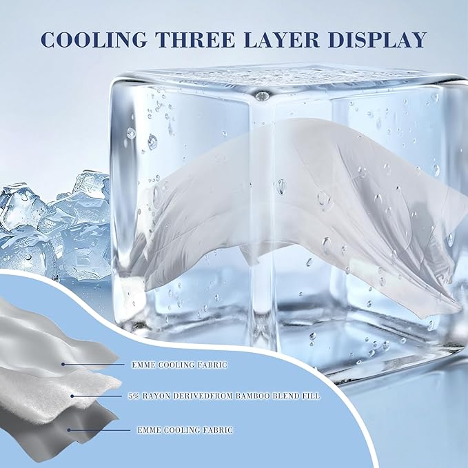 EMME Cooling Comforter King Size, Double-Sided Cooling Blanket for Hot Sleepers, Q-Max>0.45 Breathable Summer Quilt for Night Sweater, Cold Touch Lightweight Duvet Insert (Purple,106 x 90)