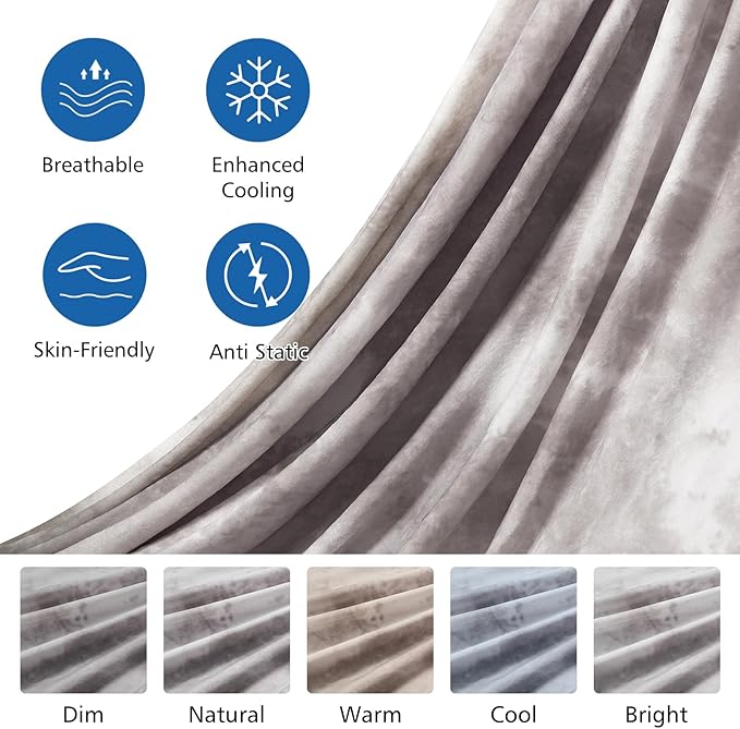 EMME Cooling Blanket Queen Size (90"x90"), Q-Max 0.5 Cooling Blankets for Hot Sleepers, Ice Summer Blanket for Nights Sweats, Grey Lightweight Sheet for Bed