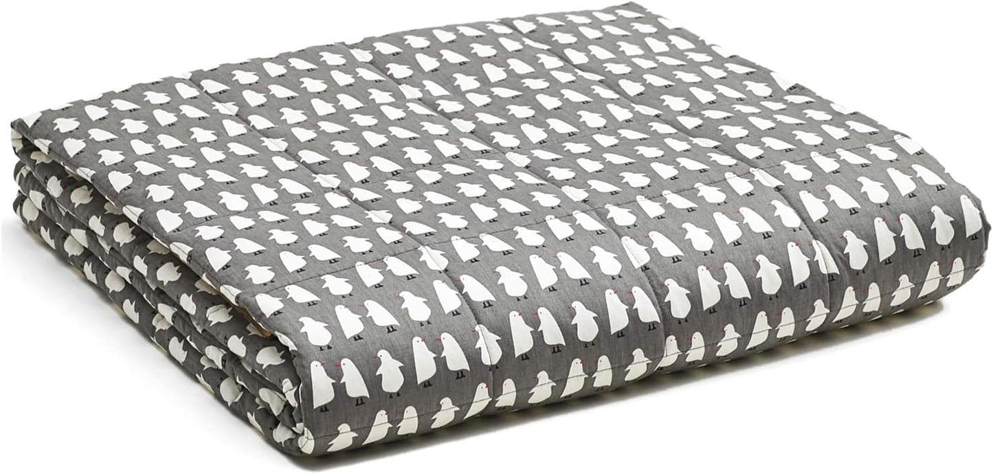 YnM Weighted Blanket,Heavy 100% Oeko-Tex Certified Cotton Material with Premium Glass Beads (Penguin,48''x72'' 15lbs), Suit for One Person(~140lb) Use on Twin/Full Bed