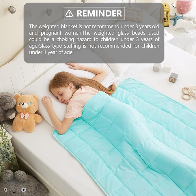 L'AGRATY Weighted Blanket - 36"x48" 5lbs Weighted Blanket Microfiber Material with Glass Beads Small Blanket for All-Season Summer Fall Winter Soft Thick Blanket