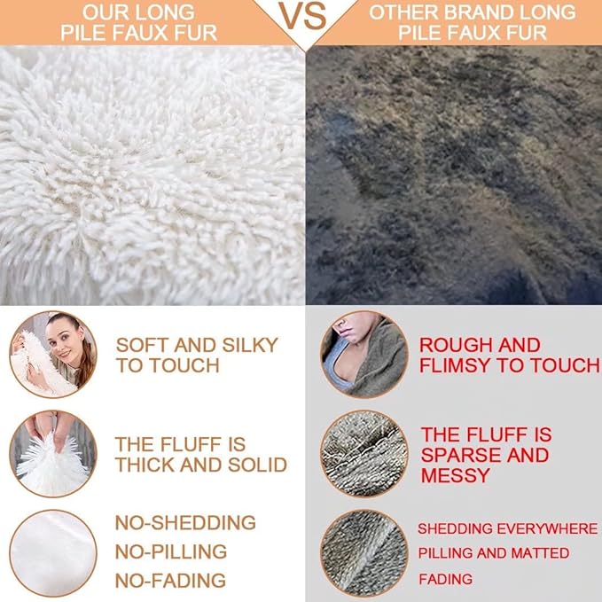 YUSOKI Cream White King Faux Fur Blanket,2 Layers,90"x104",Without Pillows Big Soft Plush Fuzzy Large Warm Fluffy Blanket for Bed