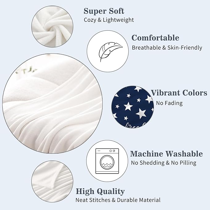 Neatee Living Patriotic Throw Blanket King Size 4th of July Memorial Day Fourth of July American Freedom Veteran Blanket Bed Red White Blue Stars Soft Fleece Blanket Home Decorations 90x108