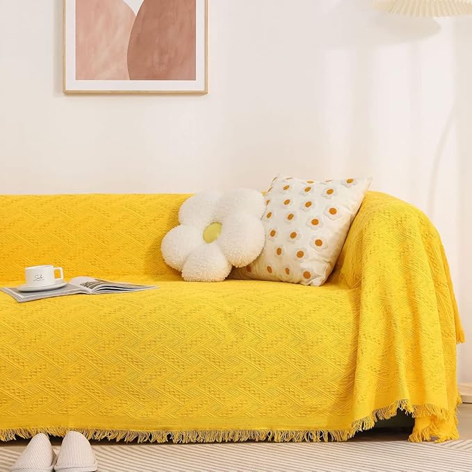 AIVIA Couch Cover Sheet Blanket, Oversized Couch Covers for 3-4 Cushion High Backed High Backrest Sofa, Extra Large Furniture Decoration Covers Sofa Slipcovers, L Shape U-Shaped Sectional Protector