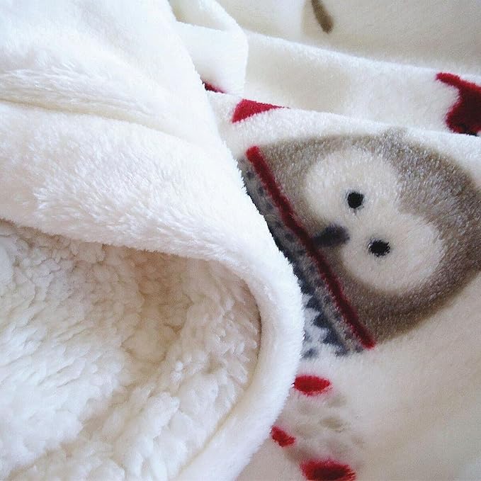 UKELER Owl Sherpa Fleece Blanket Queen Size 80''×90''- Ultra Soft Cozy Flannel Blanket for Bed/Couch/Sofa/Office/Camping, Great Gift for Women's Day,Mother's Day,Father's Day,Thanksgiving,Christmas