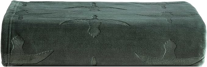 Eddie Bauer - Throw Blanket, Embossed Ultra Soft Plush Bedding, Home Decor for All Seasons, Oeko-Tex Certified (Geese Green, 50" x 70")