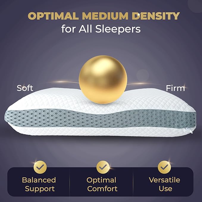 Royal Therapy Memory Foam Pillow, Queen Pain Relief, Neck and Shoulder, Pain, Side Sleeper Pillow, Cervical, Neck Sleeping