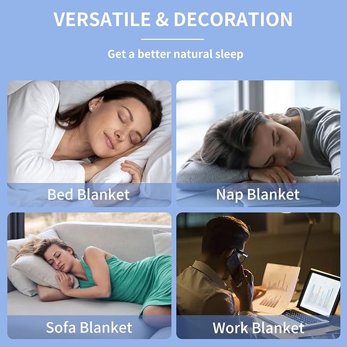 L'AGRATY Cooling Weighted Blanket - 50"x60" 10lbs Cool Breathable Heavy Blanket Microfiber Material with Glass Beads for Adult All-Season Summer Fall Winter Soft Thick Comfort