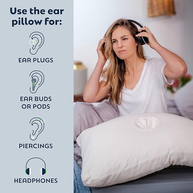 Pillow with an Ear Hole | Ear Pain & CNH Pillow | Adjustable | CertiPUR-US Premium Memory Foam Fill | 100 Night Trial