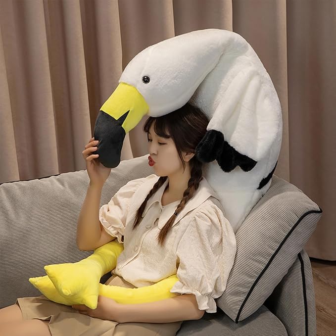 Giant Flamingo Stuffed Animal 70.87in Large Flamingo Plush Pillow Cute Soft Big Long Cuddly Plushie for Kids Adults Birthday Festival Gift Bed Home Decor Cushion White