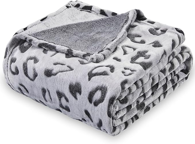 SOCHOW Flannel Fleece Cheetah Print Throw Blanket for Women, Lightweight Super Soft Cozy Plush Blanket, 60 x 80 Inches Black Leopard