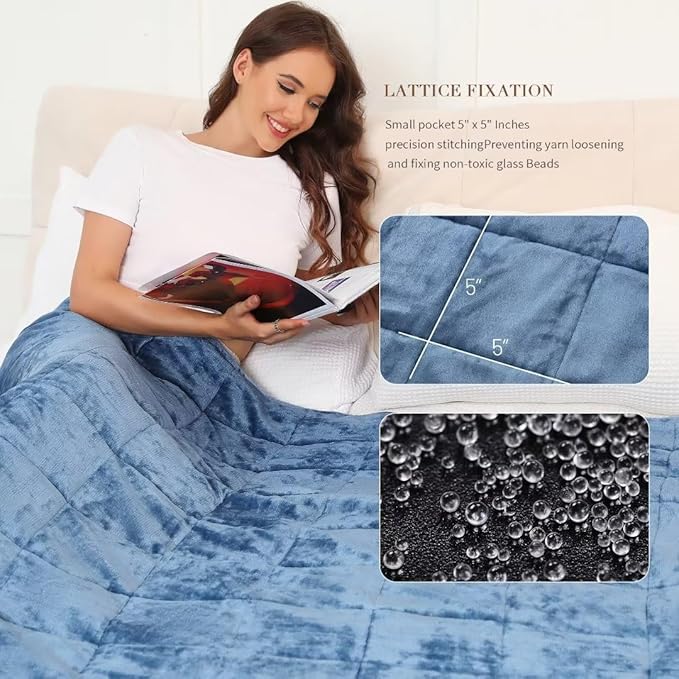Alomidds Sherpa Fleece Weighted Blanket 12 lbs for Adult,Twin Size Weighted Blankets with Ultra-Soft Fleece and Cozy Plush Sherpa,Heavy Blanket for Sofa Bed,48 x 72 inches,Slate Blue