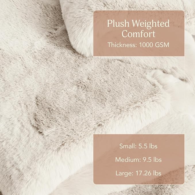 UnHide Marshmallow - Faux Fur Blanket - Heavy Weight, Extra Soft Blanket - Made from Recycled Materials - Machine Washable - Large (90" x 108") - Snow White