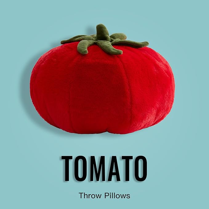 GIGIZAZA Cute Throw Pillows Tomato Red Pillows Decorative Aesthetic Fun Pillow Bedroom Cushions Unique Farmhouse Couch Throw Pillow 12 Inch Funky Fruit Pillows