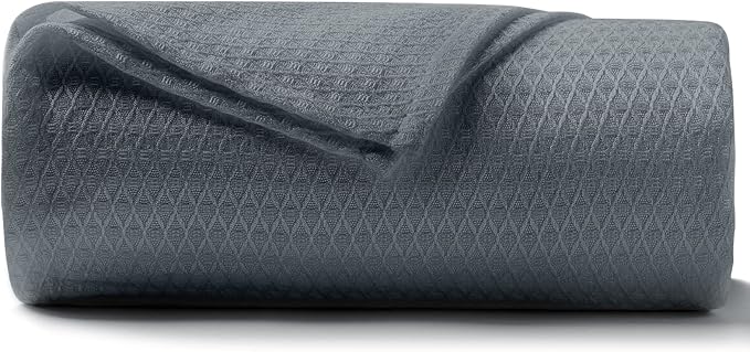 DANGTOP Cooling Blankets, 100% Rayon Derived from Bamboo, Absorbs Body Heat to Keep Cool on Warm Night, Ultra-Cool Lightweight Blanket(79x91 inches, Steel Grey)