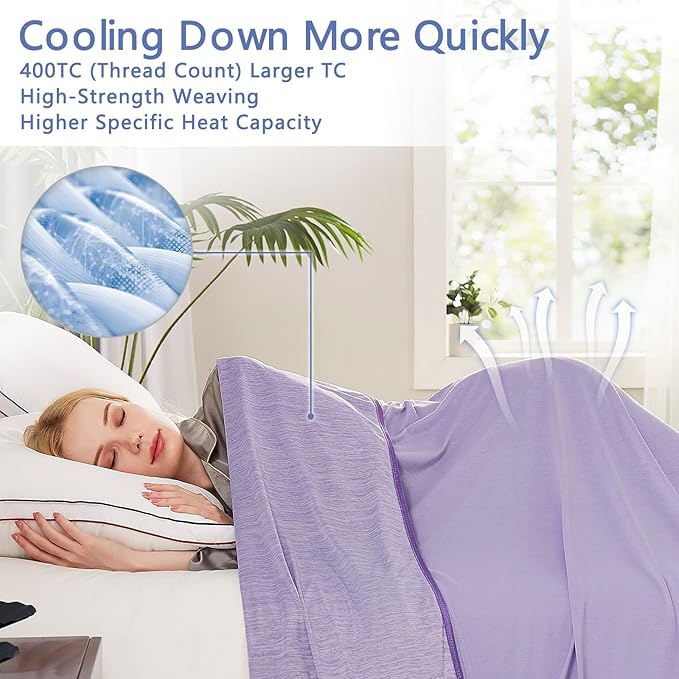 Topcee Cooling Blanket(90"x108"King Size) for Night Sweats Absorbs Heat to Keep Adults Cool on Warm Nights, Q-Max 0.5 Cooling Blankets for Hot Sleepers, Ultra-Cool Lightweight Blanket for Bed