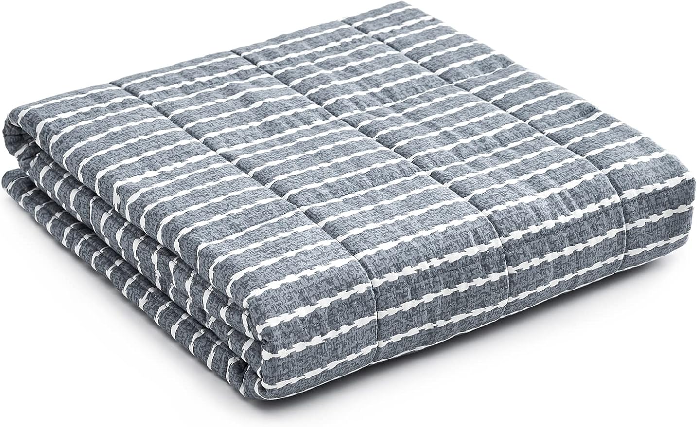 YnM Weighted Blanket,Heavy 100 Percent Oeko-Tex Certified Cotton Material(Blue White, 80''x87'' 25lbs), Two Persons(110~190lb) Sharing Use on Queen/King Bed | A Duvet Included