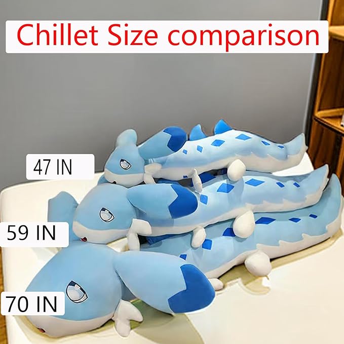 Oversized Chillet Plush Toy 47 Inch Chillet Floppy Dolls Sleeping Hugging Pillow Giant Stuffed Animal Gifts for Kids Christmas Birthday (Pink Chillet 47 Inch)