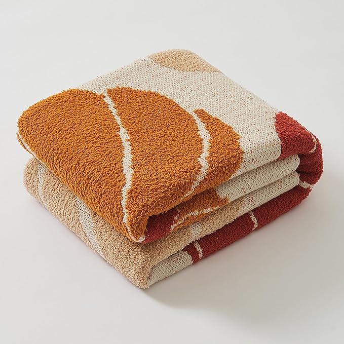 Pumpkin Throw Blanket for Couch 50x70 Fall Halloween Blankets, Soft Cozy Reversible Textured Fleece Fluffy Blanket for Bed Sofa Autumn Home Decor