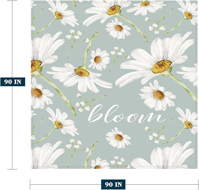 YeeJu Daisy Throw Blanket Queen Size White Floral Floral Blanket for Bed Couch Soft Cozy Fuzzy Plush Fleece Blankets Large Big Decorative Spring Summer Gift Decorative Blanket 90x90