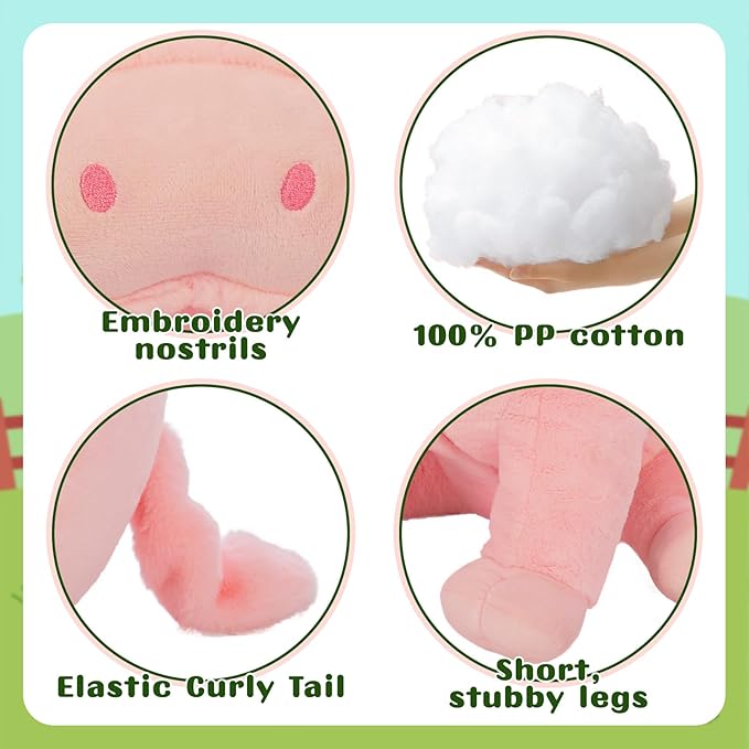 Giant Pink Pig Plush 30inches - Large Farm Stuffed Animal, Ultra Soft Big Pig Toy, Cute Hugging Pillow for Kids & Adults, Valentine Gift, Nursery Decor