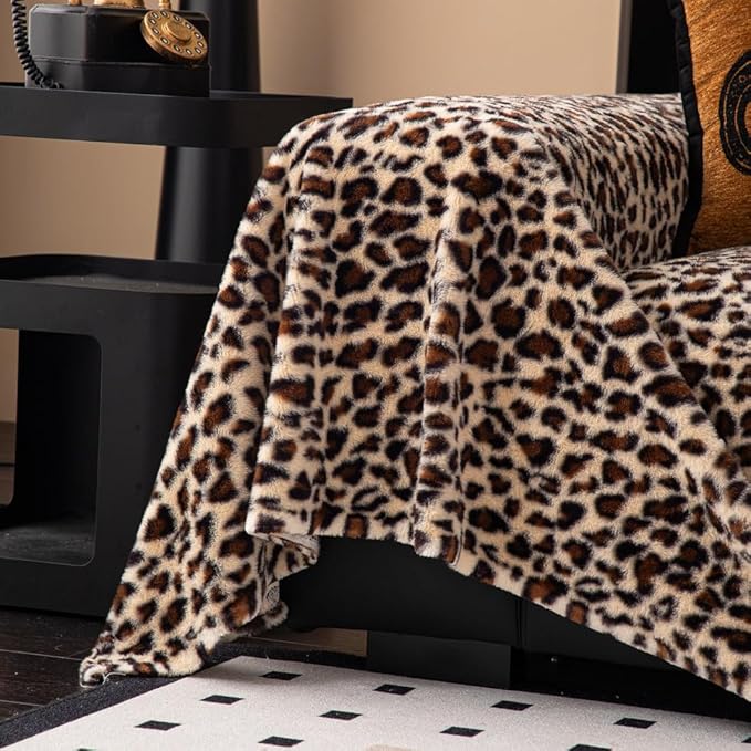 AMWAN Ultra Soft Fuzzy Faux Rabbit Fur Couch Cover for Sofa,Bed Shaggy Thick Warm Fluffy Sofa Slipcover for Dogs,Cats,Kids,Decorative Almond Cozy Furry Blanket, Almond,71x150’’