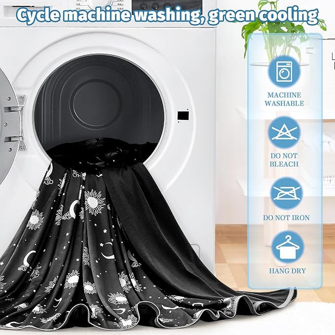 inhand Cooling Blanket Queen Size (90"x90") - Cooled Blankets for Hot Sleepers Lightweight Breathable Summer Blanket for Sleeping Night Sweats to Keep Cool in The Heat -Midnight Black