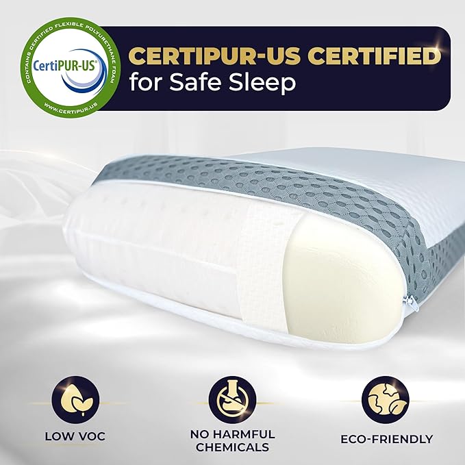 Royal Therapy Memory Foam Pillow, Queen Pillow Neck Pain Relief, Neck and Shoulder Pain, Side Sleeper, Cervical