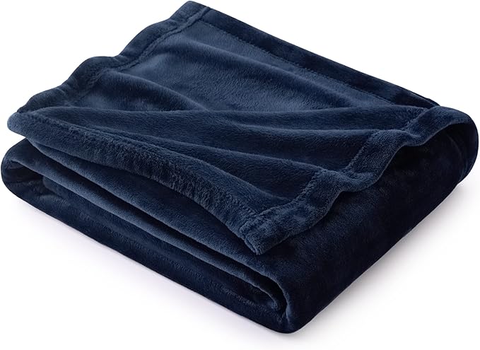 Bedsure Navy Blue Throw Blanket Fleece - 300GSM Blankets for Couch, Sofa, Bed, Soft Lightweight Plush Cozy Throws for Toddlers, Boys