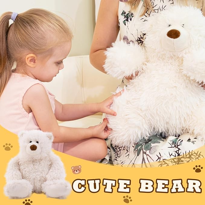 4.2 lbs Polar Bear Weighted Stuffed Animal 27in, Stuffed Bear Plush for Adult, Kids, Weight Polar Bear Plush Animal Pillow White Bear Gifts on Christmas, Birthday, Valentine's Day