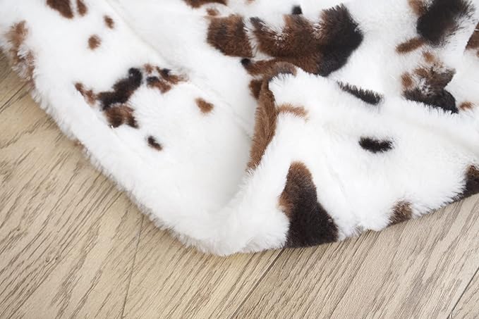 NativeSkins Cow Print Blanket Large (5.0 x 6.7 ft) - Cozy Cow Blanket Western Throw, Fluffy Fur Throw for Sofa, Plush and Warm