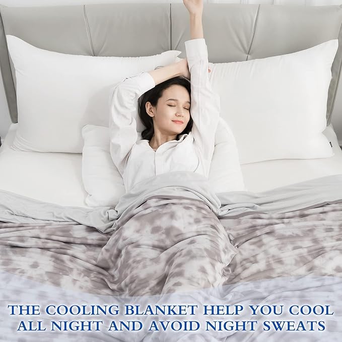CHOSHOME Cooling Blanket King Size, Double Sided Cold Effect Arc-Chill Q-Max>0.5 Cooling Blankets for Hot Sleepers and Night Sweats, Lightweight Cold Breathable Summer Bed Blanket, 108" x 90", Grey