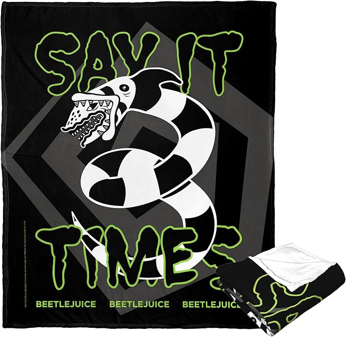 Northwest Beetlejuice Silk Touch Throw Blanket, 50" x 60", Say it Three Times
