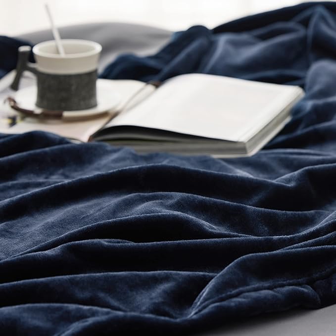 Bedsure Navy Blue Throw Blanket Fleece - 300GSM Blankets for Couch, Sofa, Bed, Soft Lightweight Plush Cozy Throws for Toddlers, Boys