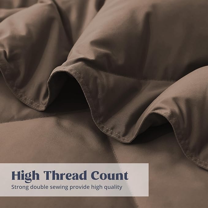 puredown®Lightweight Down Feather Comforter, Thin Down Fiber Bedding All Season Full/Queen Size Soft Cover Ultra Lightweight Down Fiber Duvet Insert (90" x 88")
