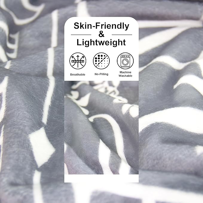 50th Birthday Gifts for Her Him, 50th Birthday Blanket for Women Men, Happy 50 Year Old 1975 Birthday Gift Throw Blanket Gray 50"X60", Gift for Turning 50 Birthday Woman Decorations